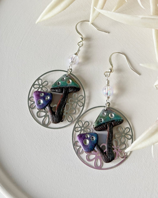 Fairytale Mushroom Earrings | Silver Daisy