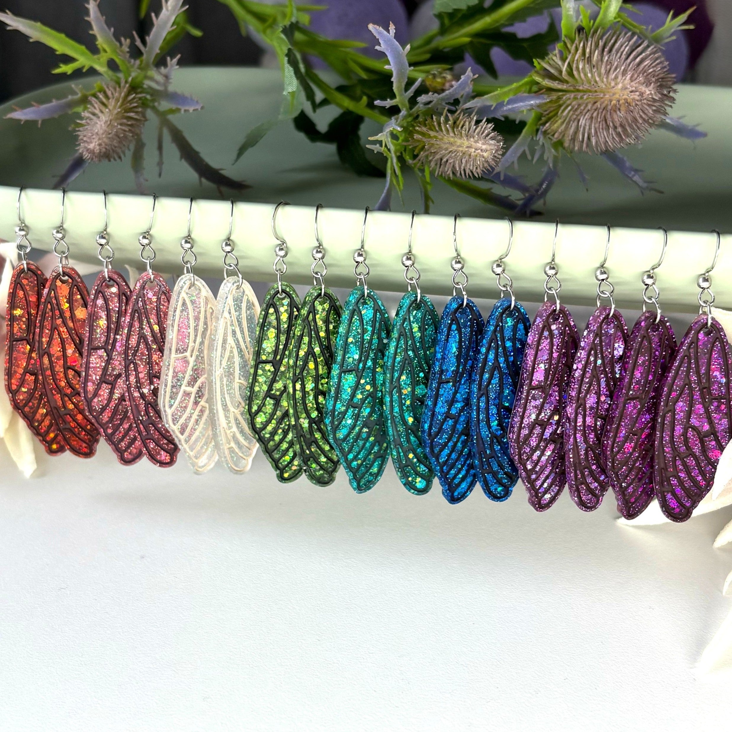 Handmade Fairy Wings Earrings – resin