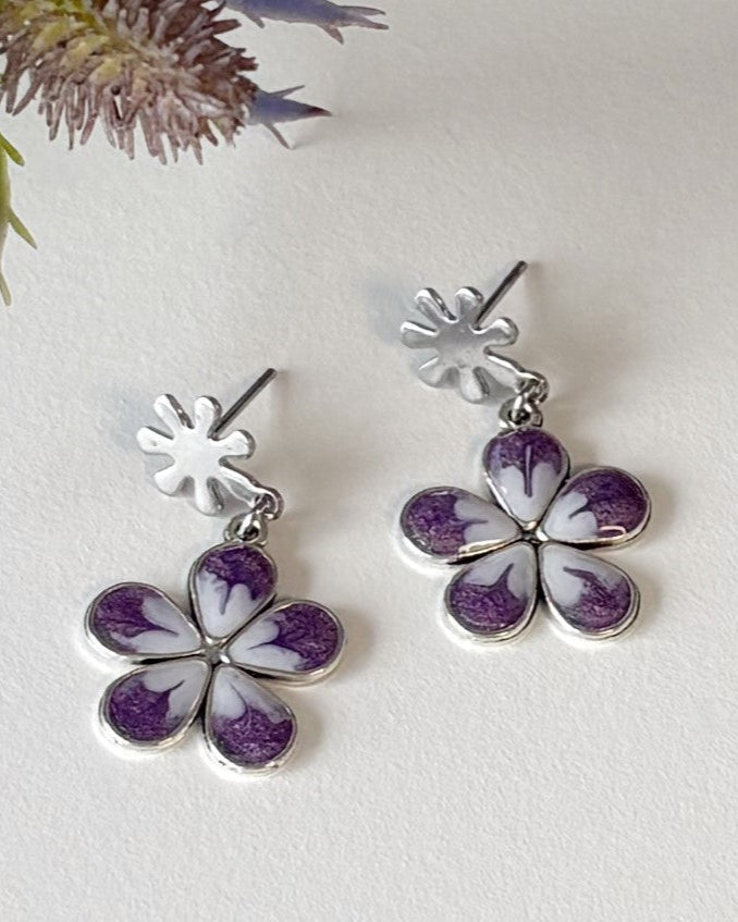 Floret | Purple Pansy Earrings