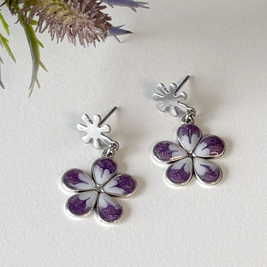Floret | Purple Pansy Earrings