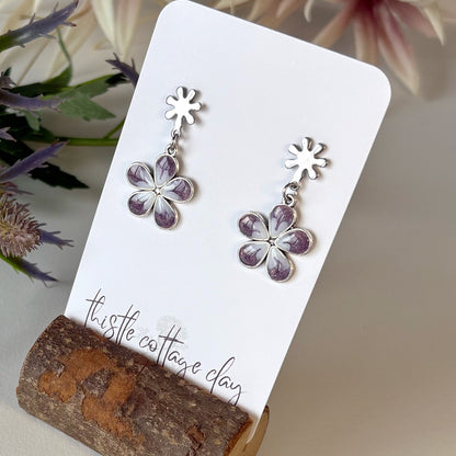 Floret | Purple Pansy Earrings