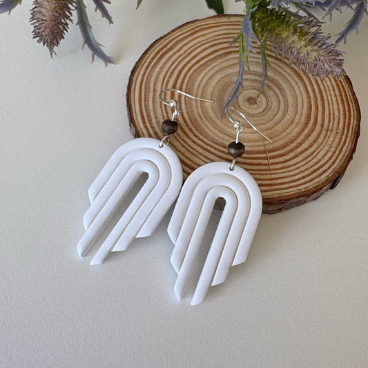 Arch Earrings | White