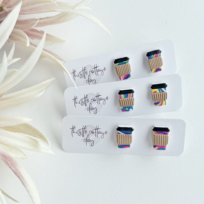 Coffee Cup Studs | Retro