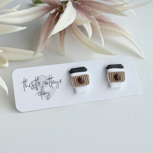 Coffee Cup Studs | Coffee Bean