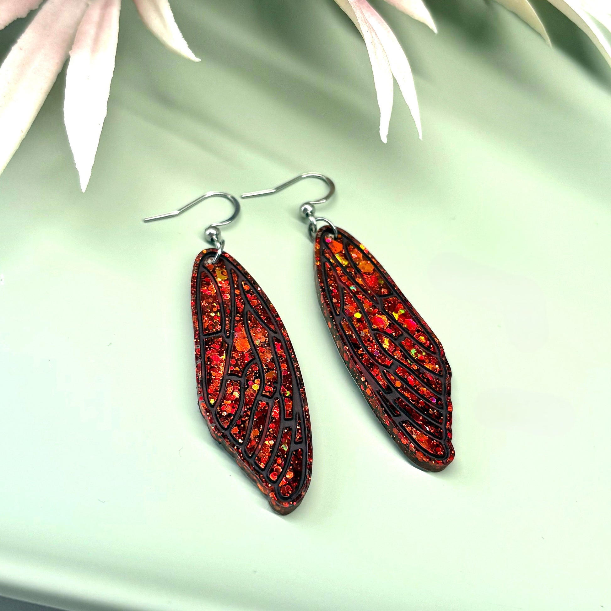Handmade Fairy Wings Earrings – resin