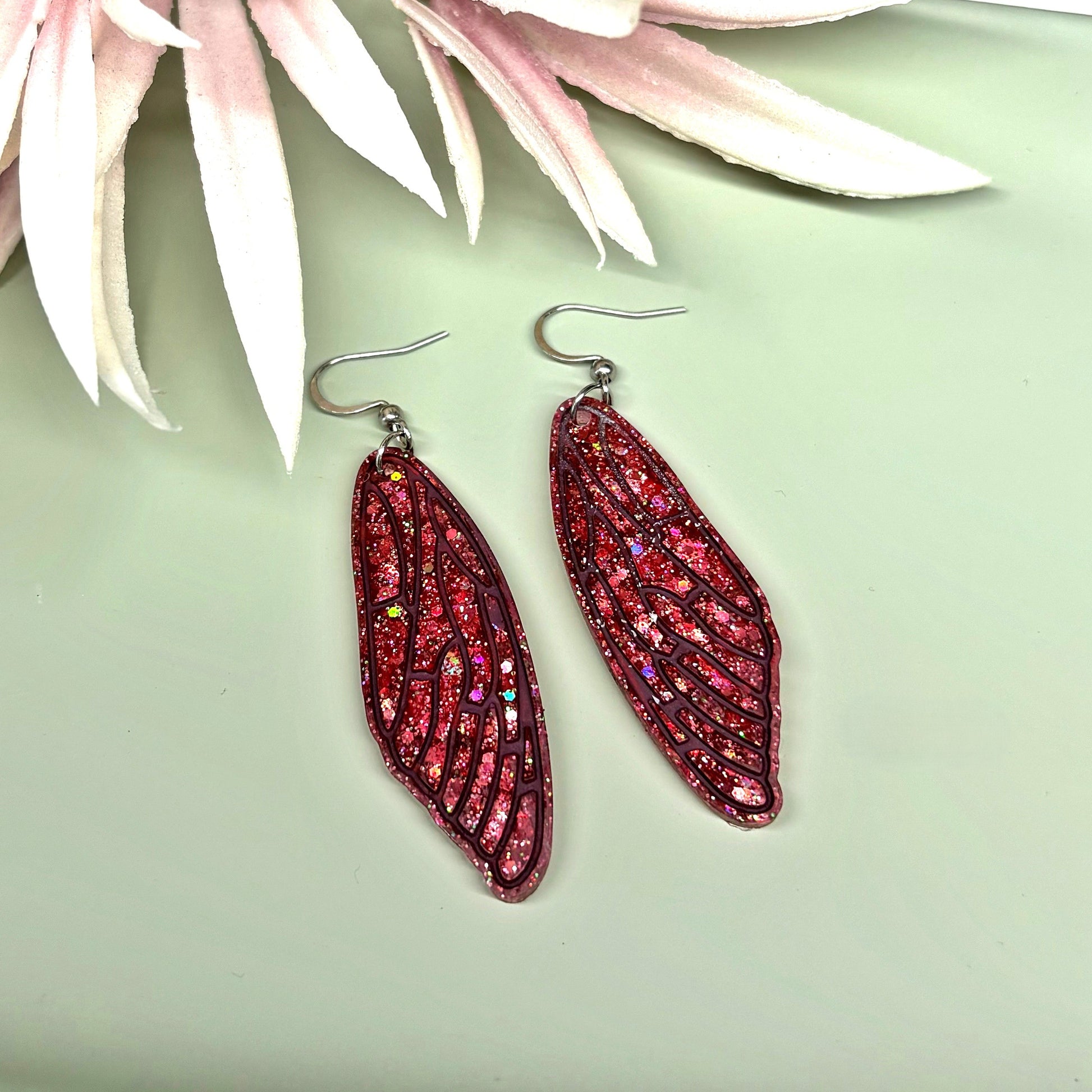 Handmade Fairy Wings Earrings – resin