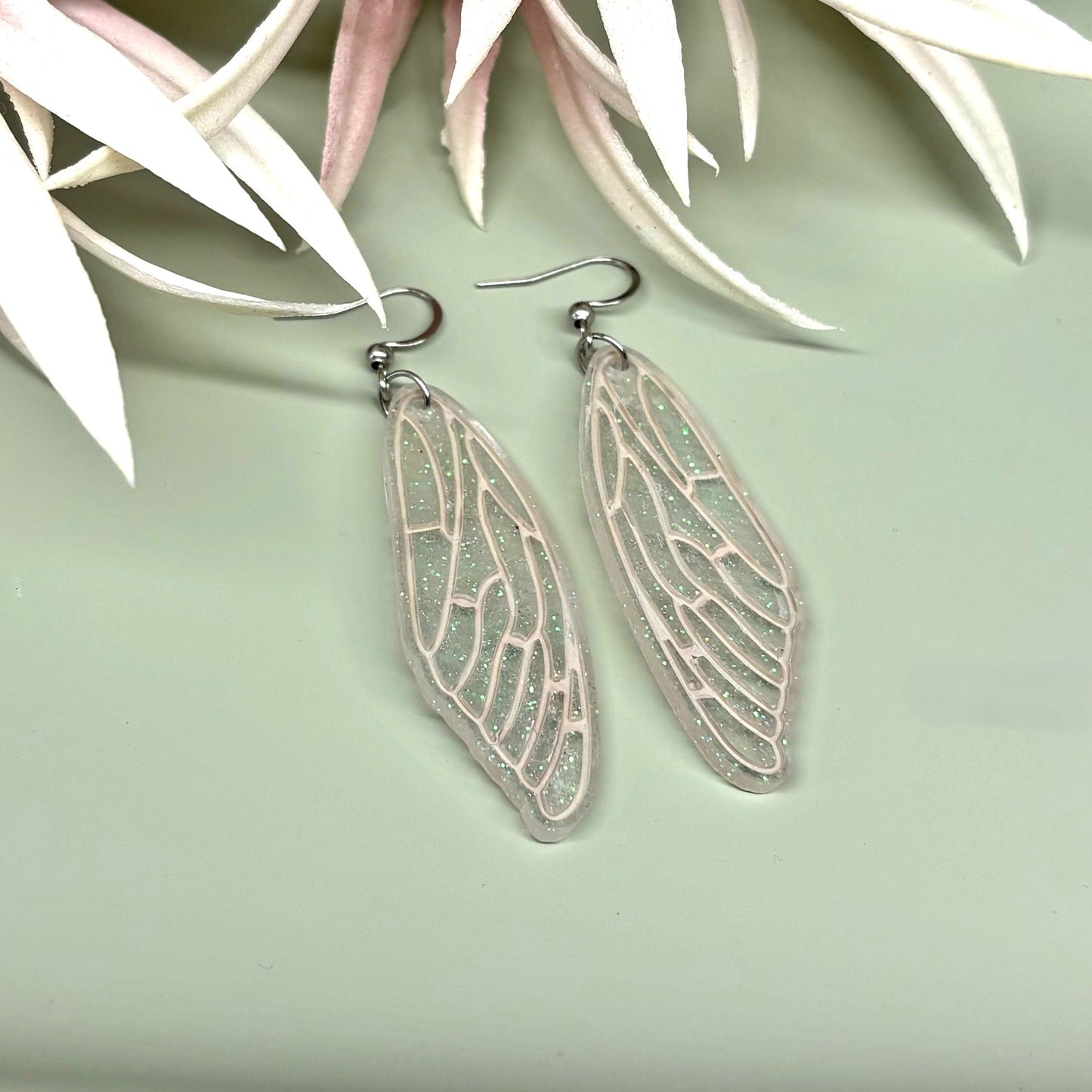 Handmade Fairy Wings Earrings – resin