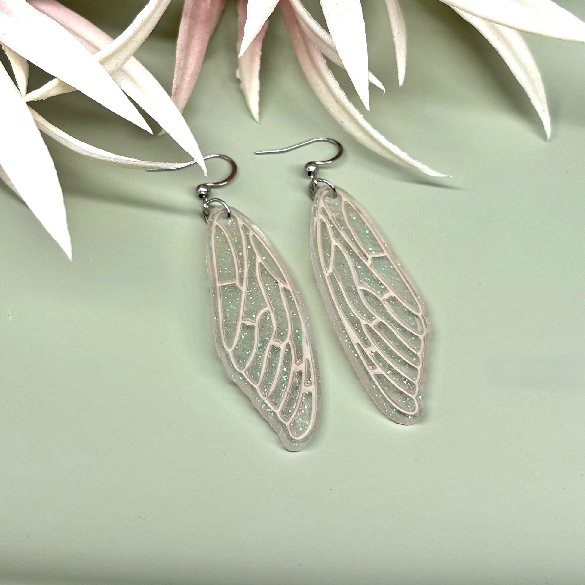 Handmade Fairy Wings Earrings – resin