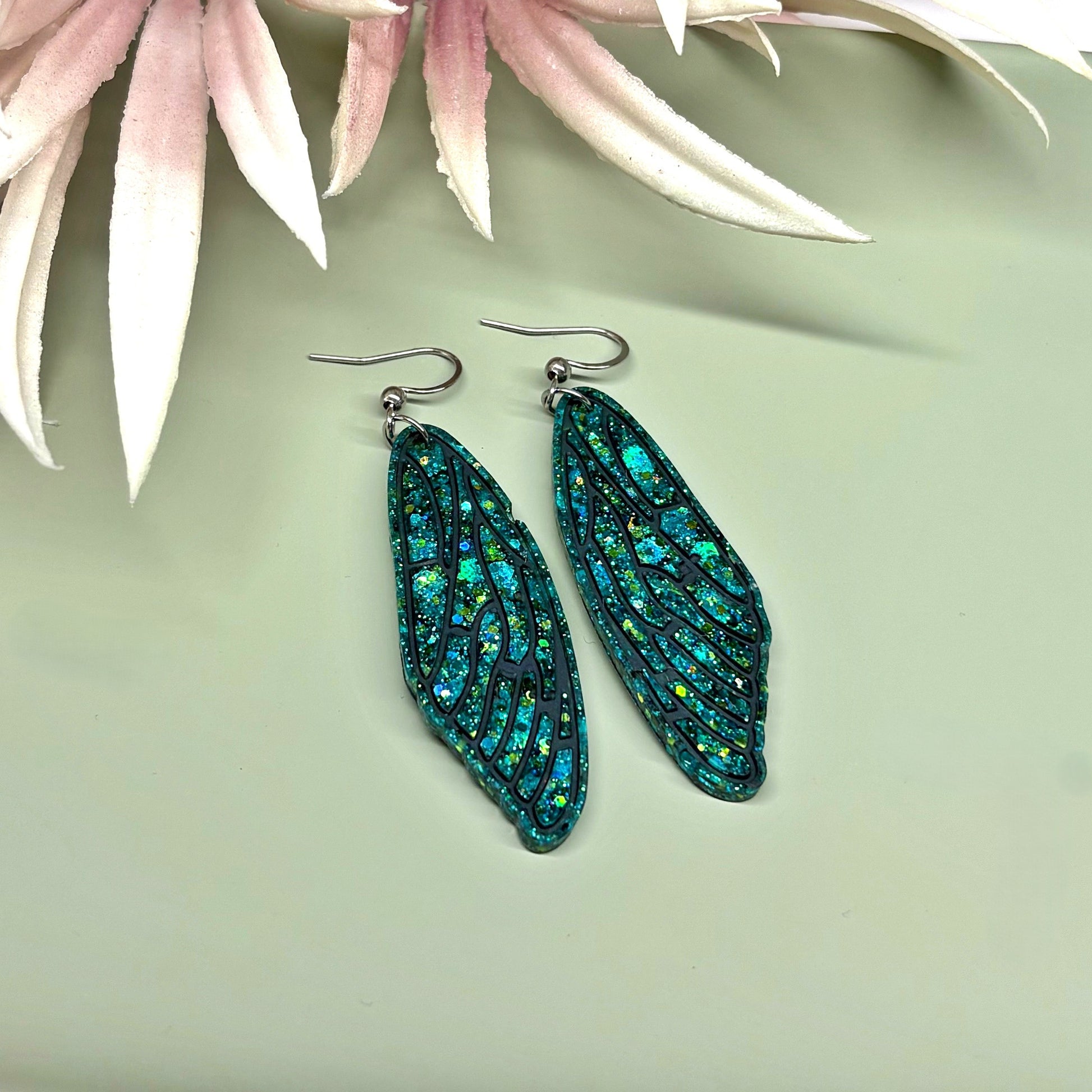 Handmade Fairy Wings Earrings – resin