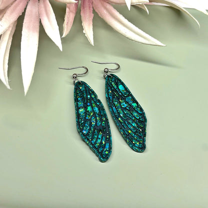 Handmade Fairy Wings Earrings – resin
