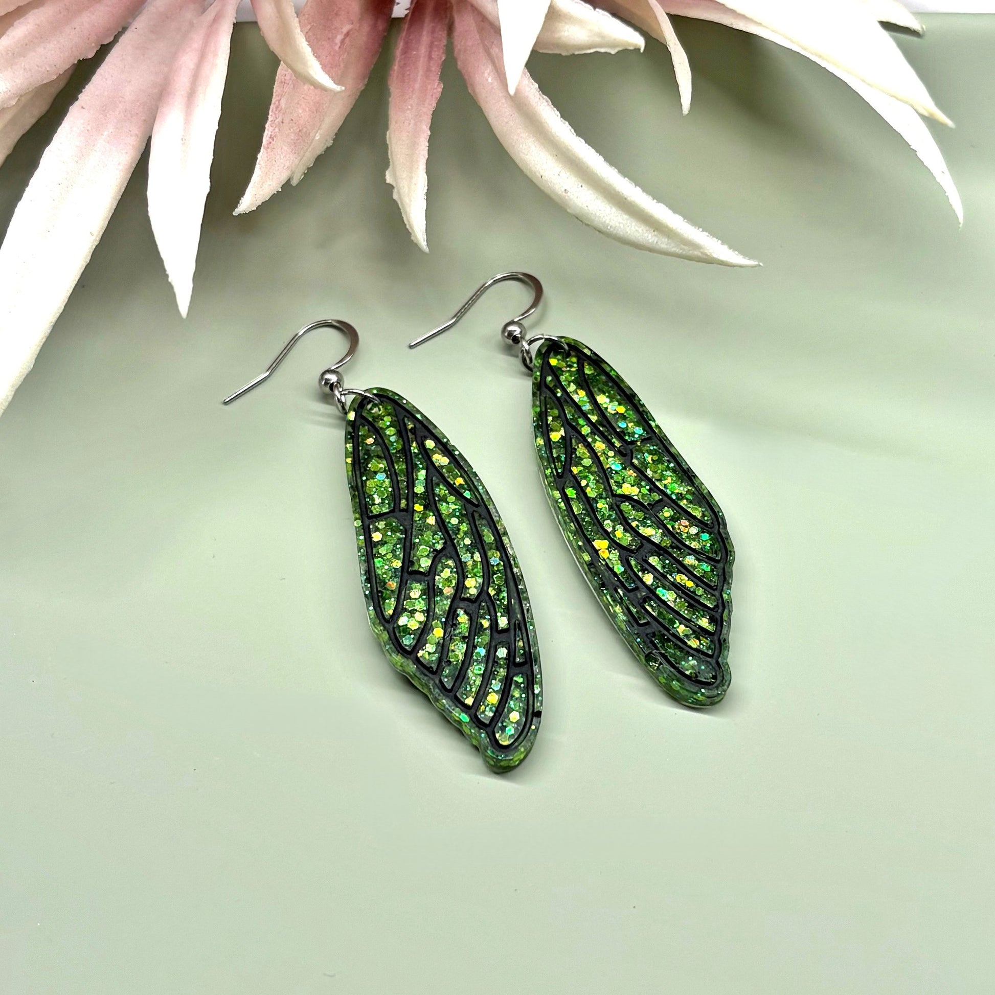 Handmade Fairy Wings Earrings – resin