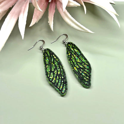 Handmade Fairy Wings Earrings – resin