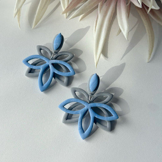 Lotus Design  Earrings | Denim