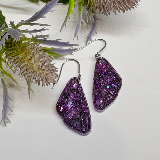 Handmade Fairy Wings Earrings – resin