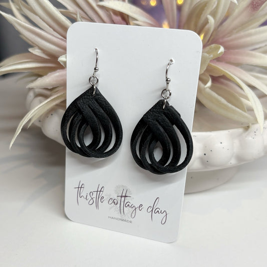 Leather Effect Earrings | Loop Spirals