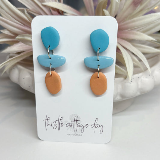 Pebble Trio Drop Earrings | Beach