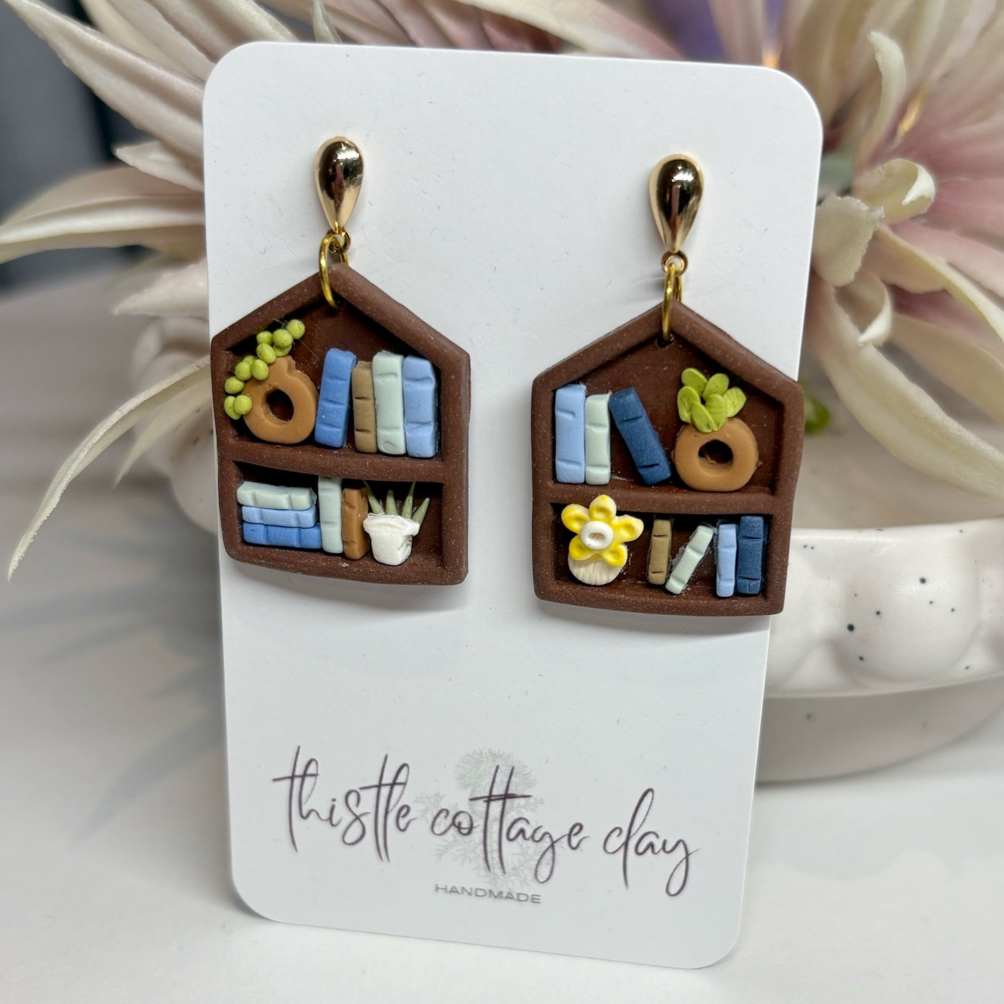 Bookshelf Earrings