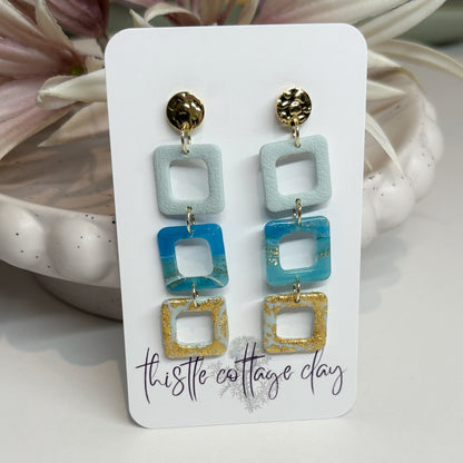 Square Dangles | Turquoise Marble Stone