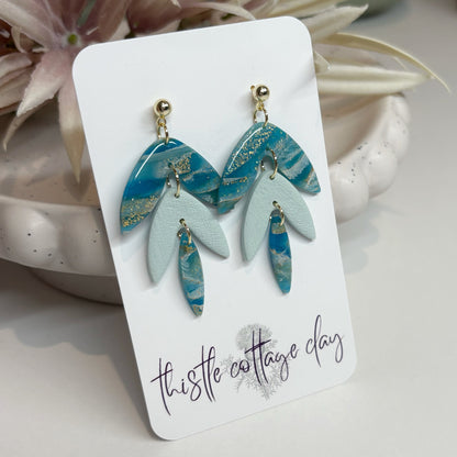 Leaf Drop Dangles | Turquoise Marble Stone