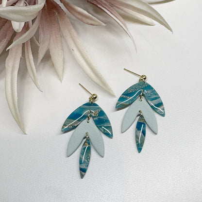 Leaf Drop Dangles | Turquoise Marble Stone
