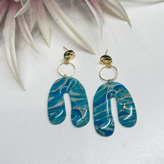 Donut Arc Earrings | Turquoise Marble Stone