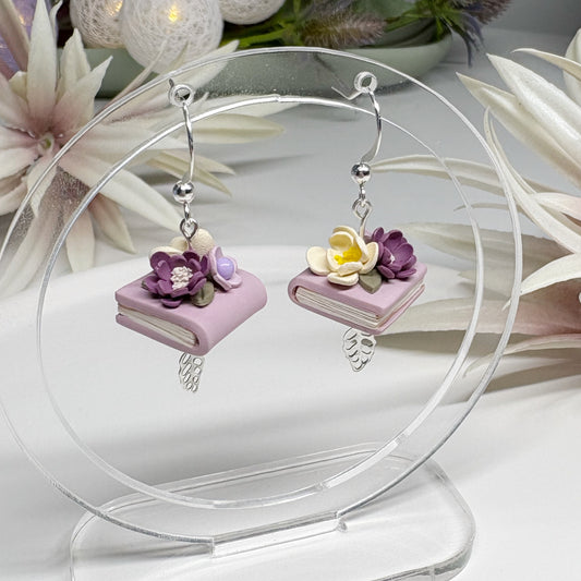Book Earrings | Lilac Single Stack