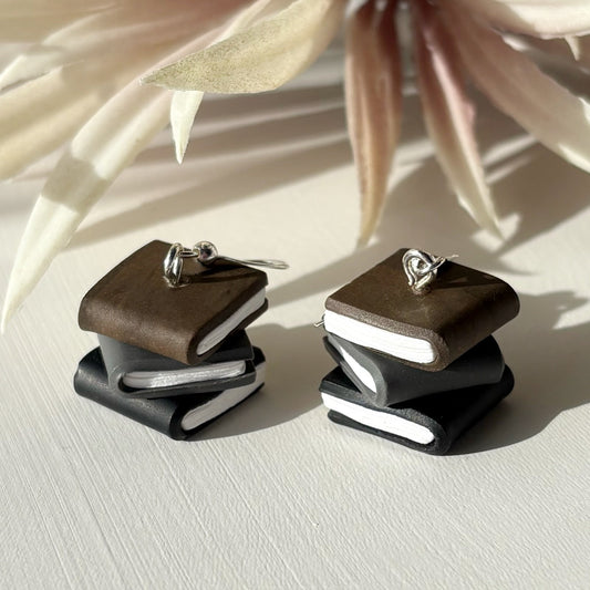 Book Earrings | Black Hues