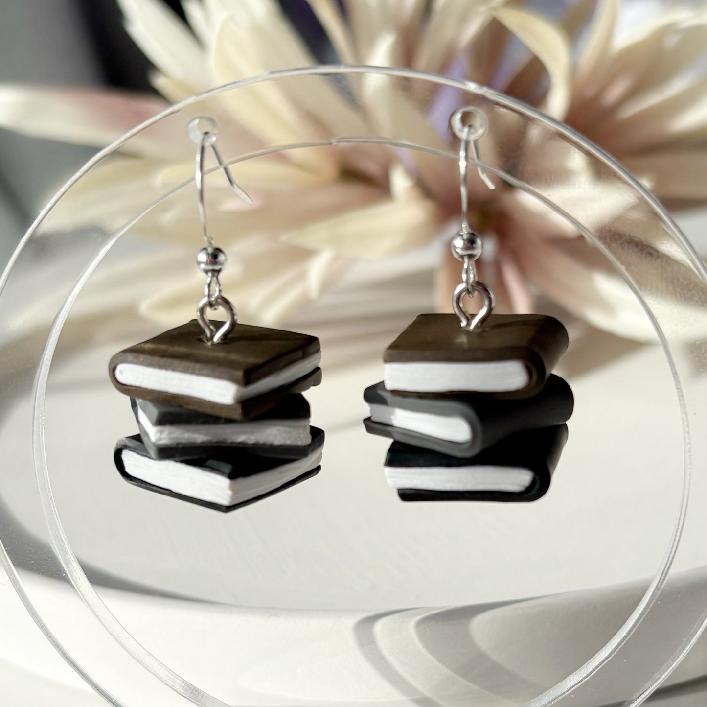 Book Earrings | Black Hues