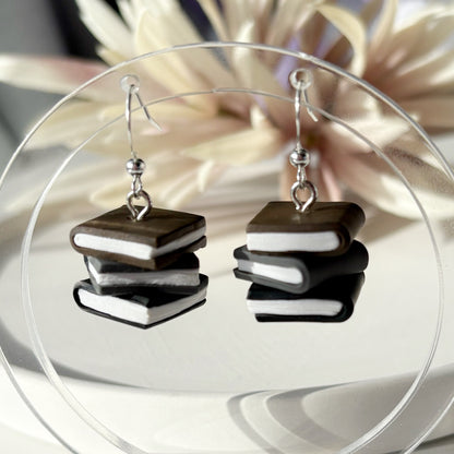 Book Earrings | Black Hues