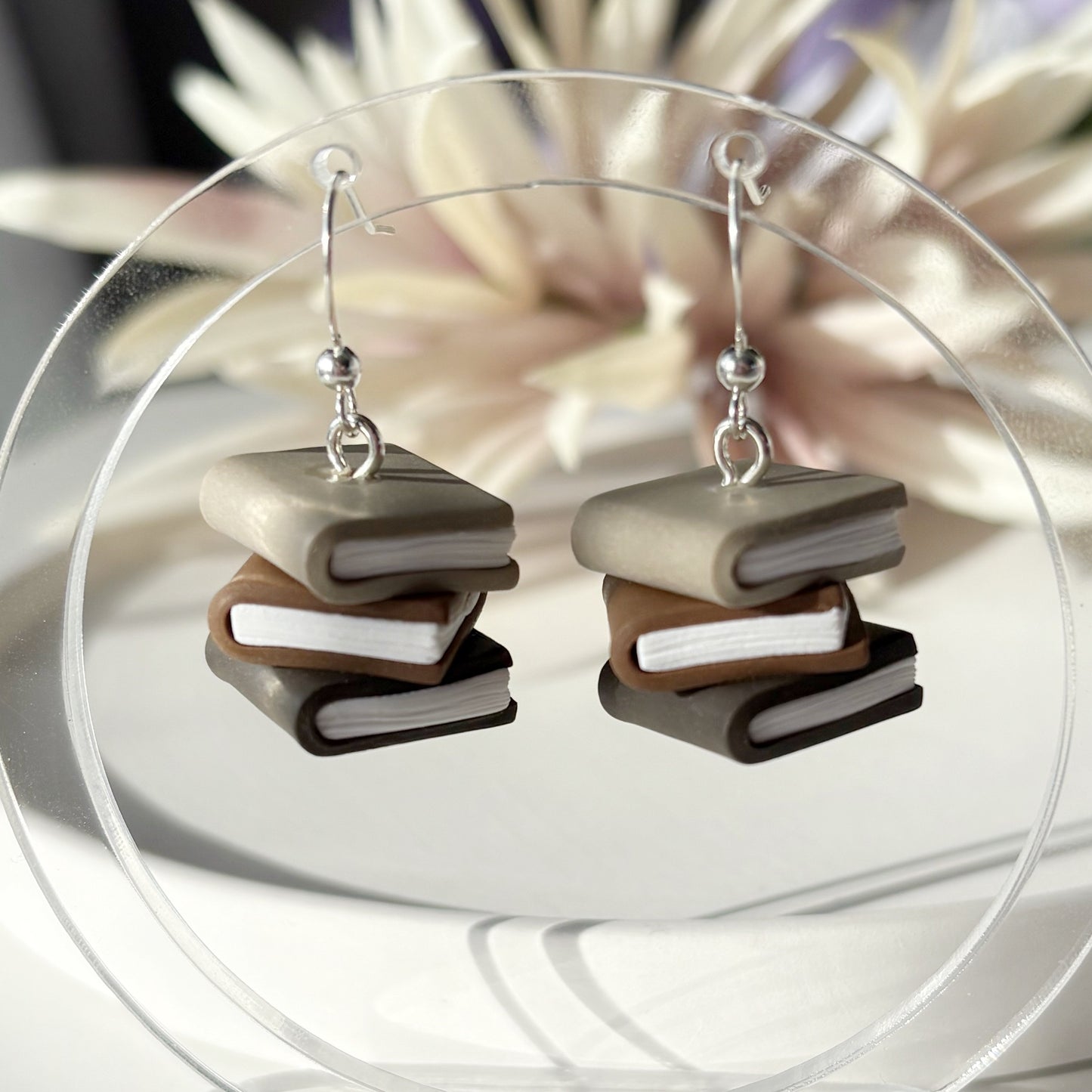 Book Earrings | Brown Hues