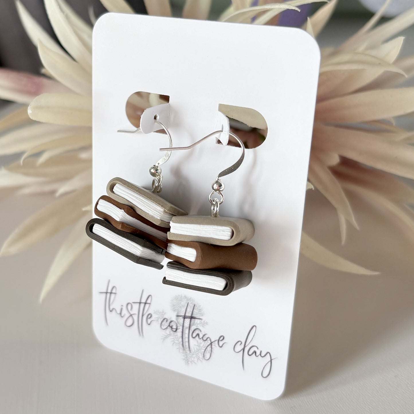Book Earrings | Brown Hues