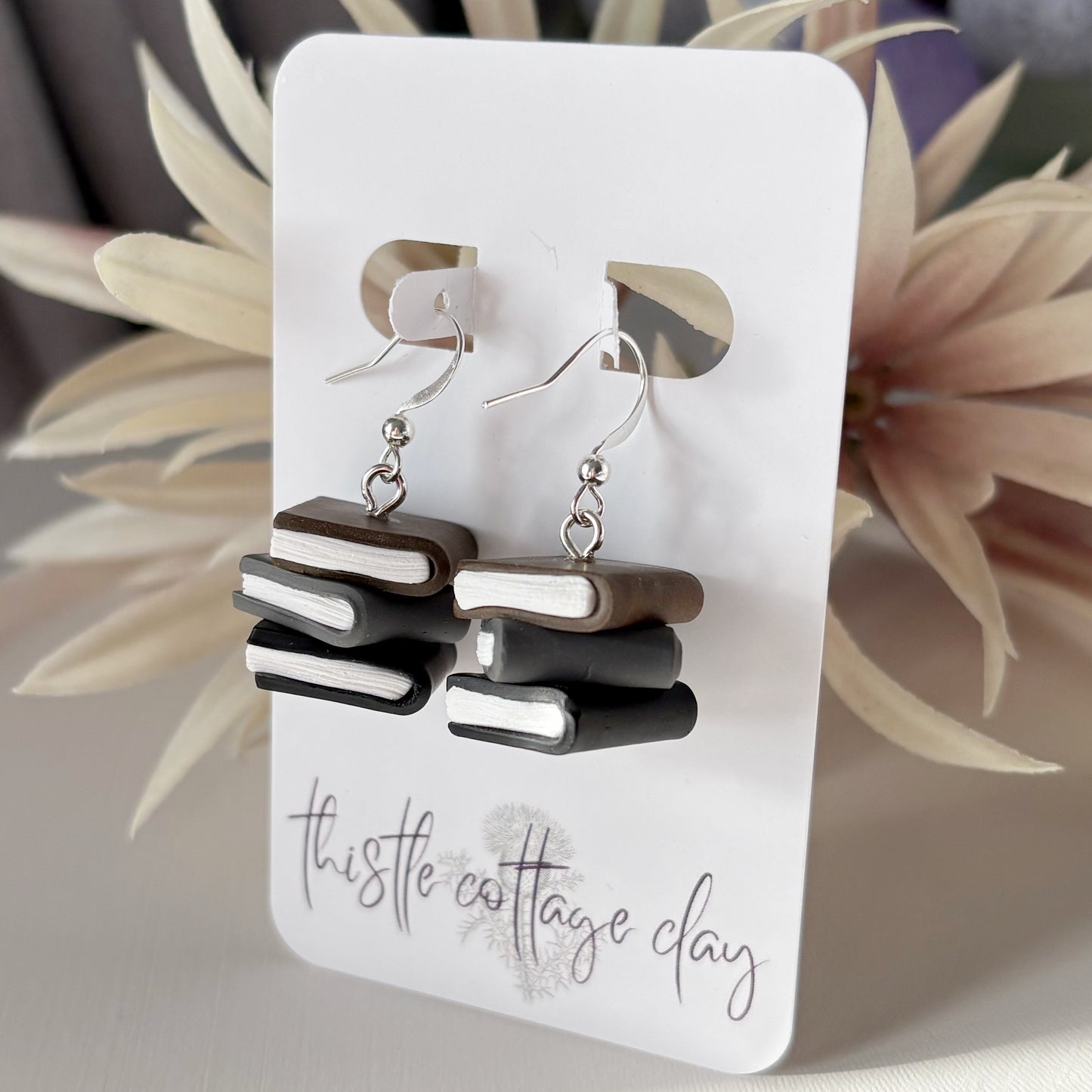 Book Earrings | Black Hues