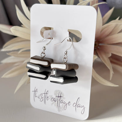 Book Earrings | Black Hues