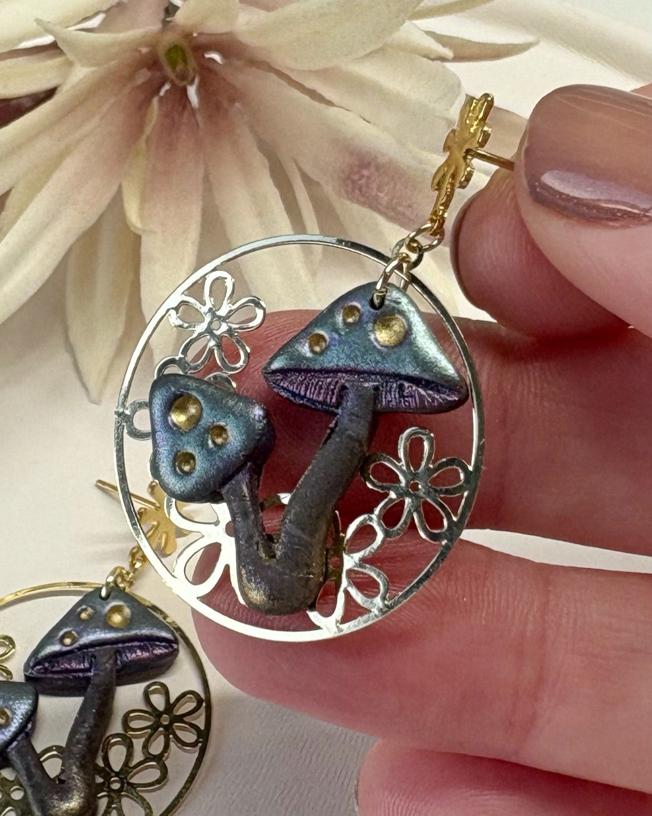 Fairytale Mushroom Earrings | Gold Daisy