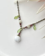 Glass Flower Bud Necklace | White | Fairycore