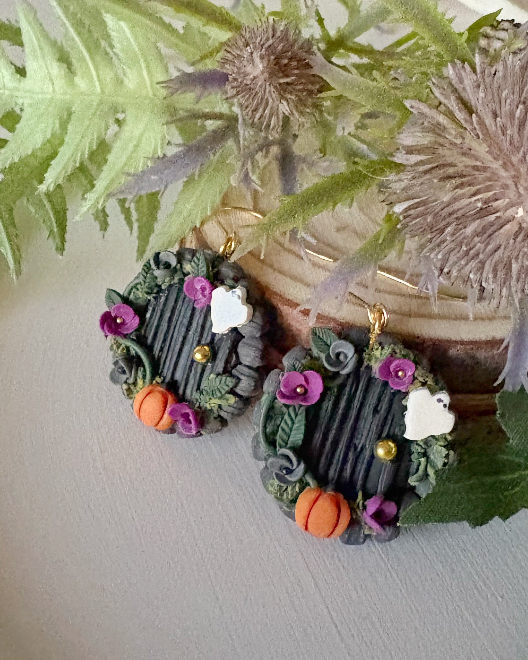 Halloween Fairy Door Earrings | Hobbit Door | Black