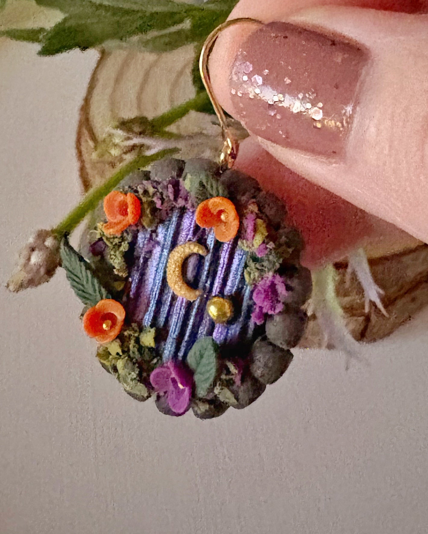 Halloween Fairy Door Earrings | Hobbit Door | Purple