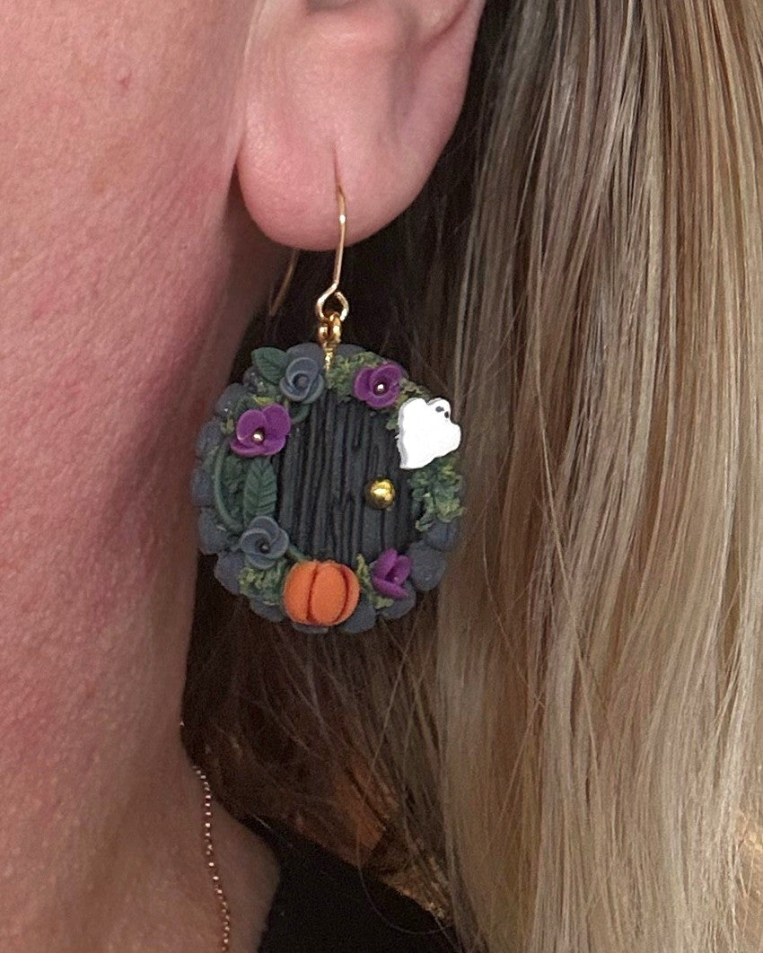 Halloween Fairy Door Earrings | Hobbit Door | Black