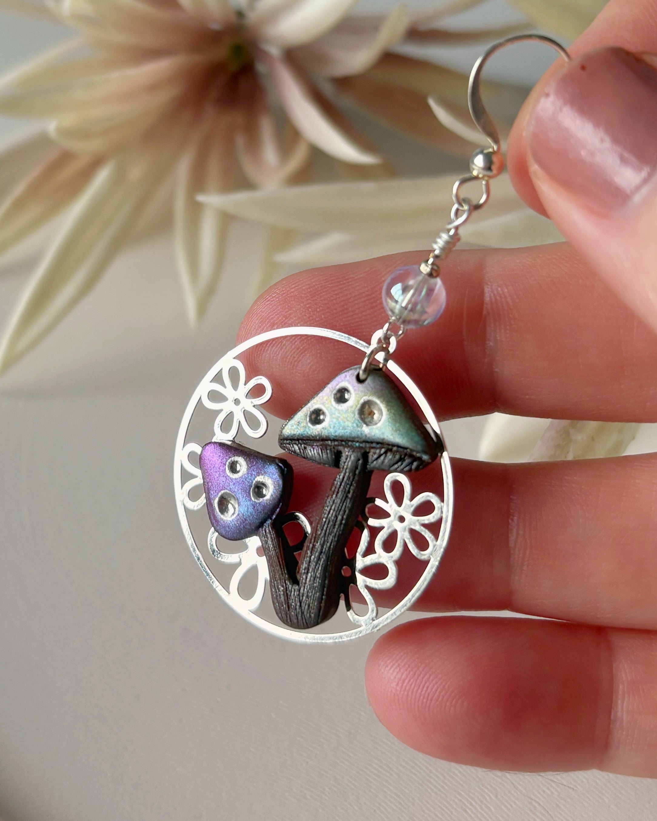 Fairytale Mushroom Earrings | Silver Daisy