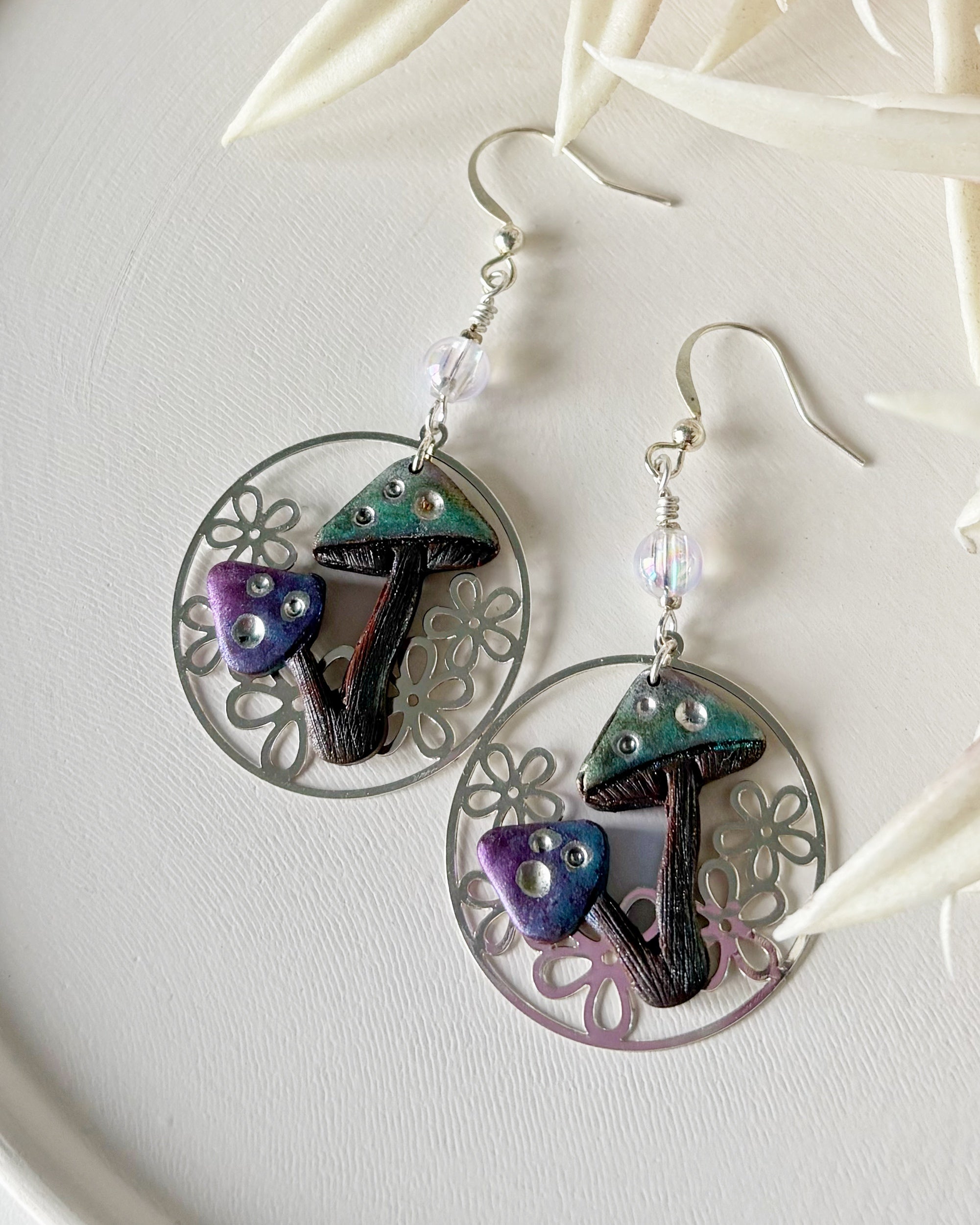 Fairytale Mushroom Earrings | Silver Daisy