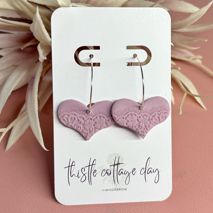 Lace Hearts | Hoop Earrings
