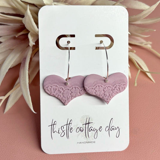 Lace Hearts | Hoop Earrings