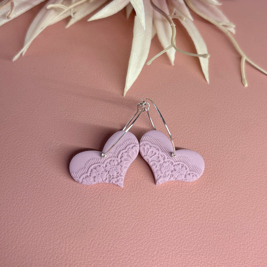 Lace Hearts | Hoop Earrings
