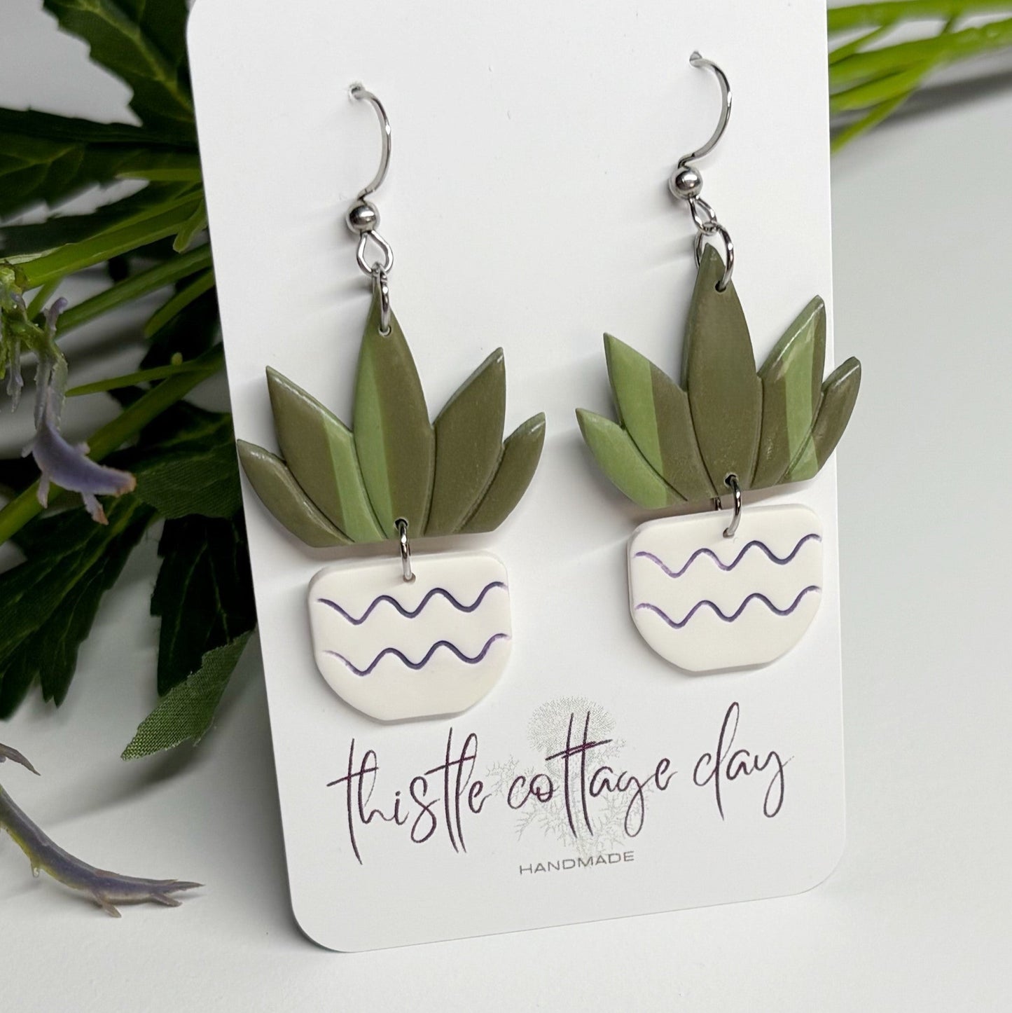 Pot Plant Earrings | Agave
