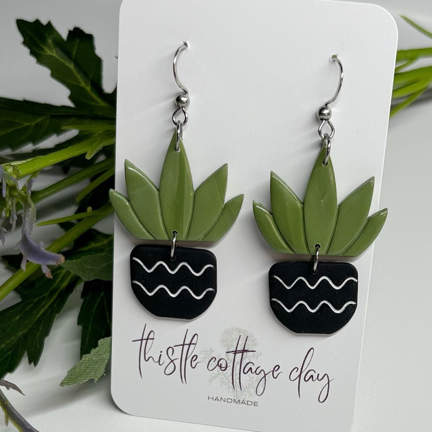 Pot Plant Earrings | Agave