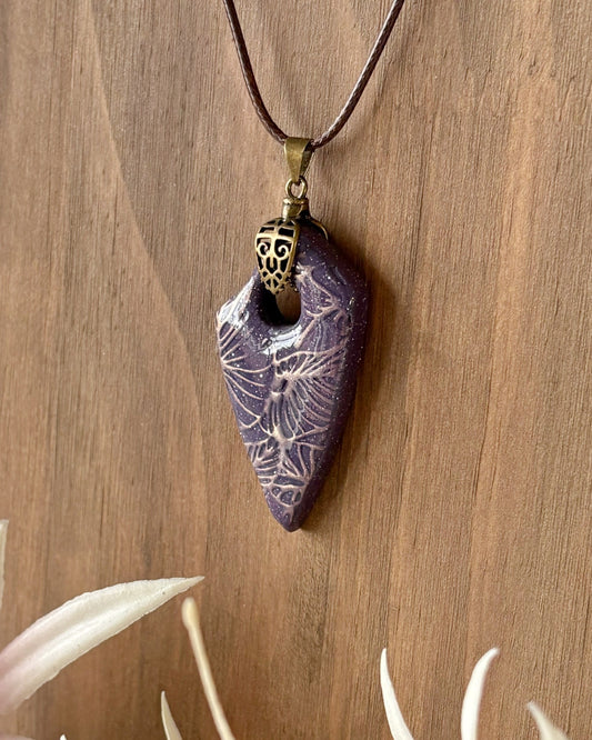 ARGYLE Pendant Necklace | Purple Foliage
