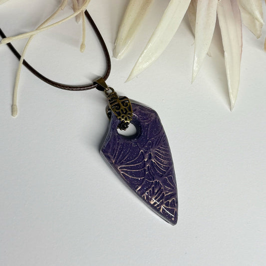 ARGYLE Pendant Necklace | Purple Foliage