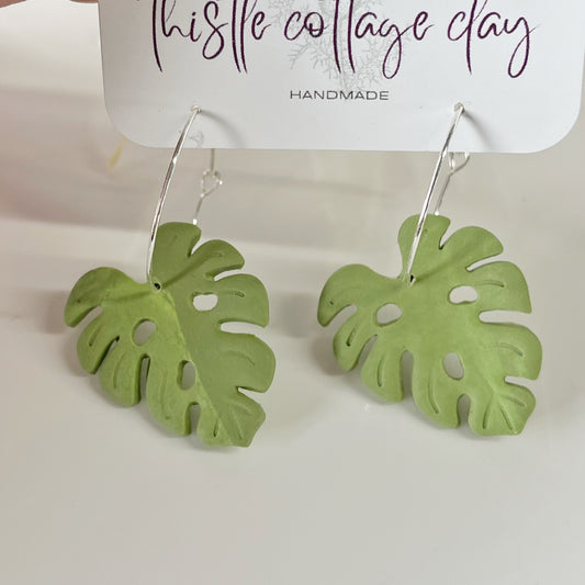 Monstera Leaf Hoops