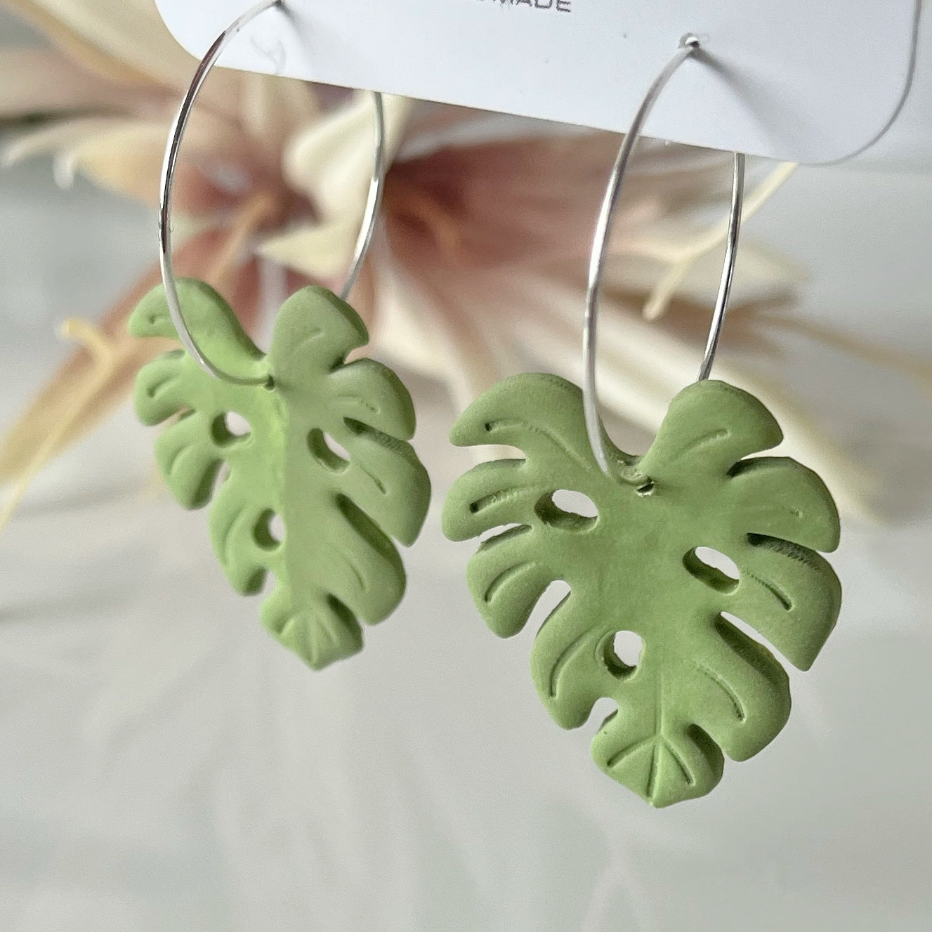 Monstera Leaf Hoops
