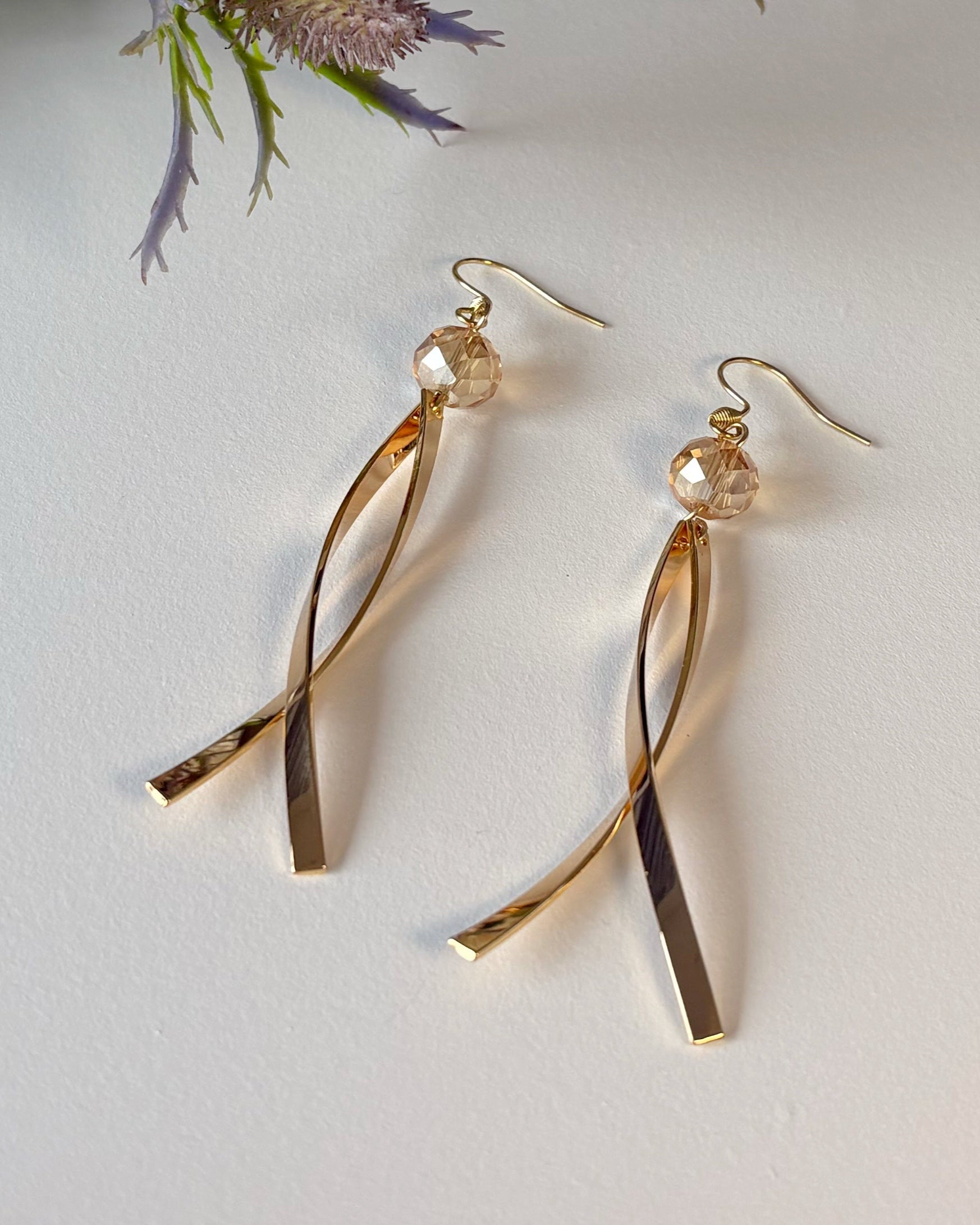 Skye | Gold Ribbon Earrings